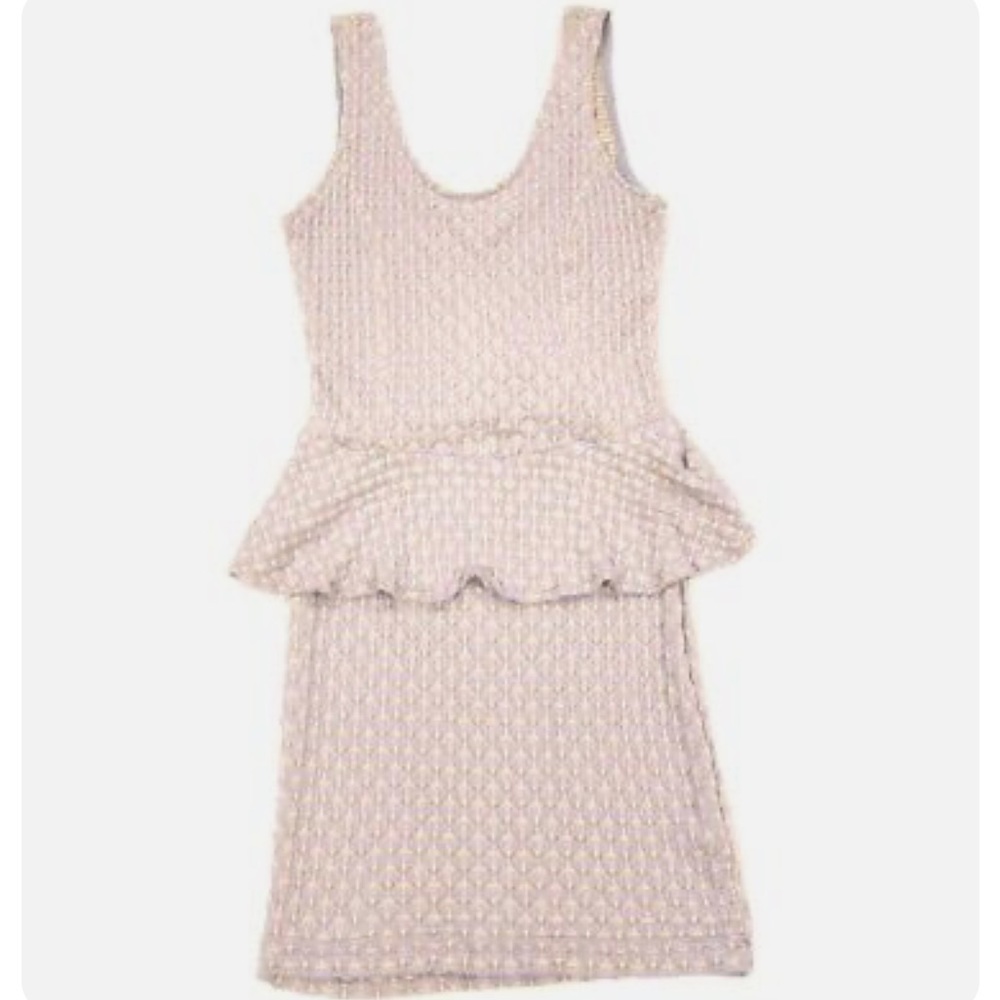 NWT Lovemarks Dress - Peplum Stretch - Gray & Yellow sz M